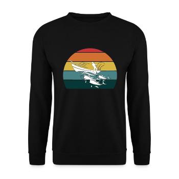 Pêche en haute mer Pêche à la ligne Pêche en haute mer Papa Canne à pêche - Sweat-shirt Unisexe - noir - Devant - Alina (178cm) & Michal (187cm)