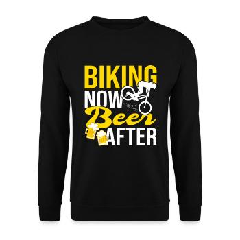 Faire du vélo maintenant de la bière après le vélo de montagne Sport bike - Sweat-shirt Unisexe - noir - Devant - Alina (178cm) & Michal (187cm)