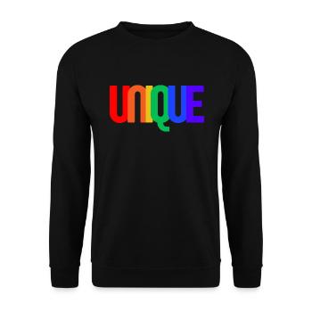 UNIQUE (arc-en-ciel) - Sweat-shirt Unisexe - noir - Devant - Alina (178cm) & Michal (187cm)