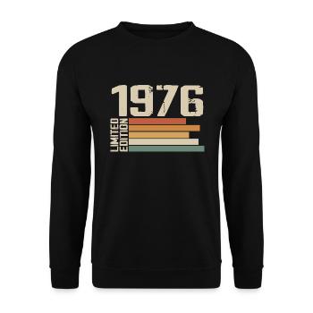 1976 Vintage - Retro 1976 Geburtstagsgeschenk 1976 - Unisex Pullover - Schwarz - Vorne - Alina (178cm) & Michal (187cm)