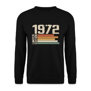 1972 Vintage - Retro 1972 Cadeau Anniversaire 1972 - Sweat-shirt Unisexe - noir - Devant - Alina (178cm) & Michal (187cm)