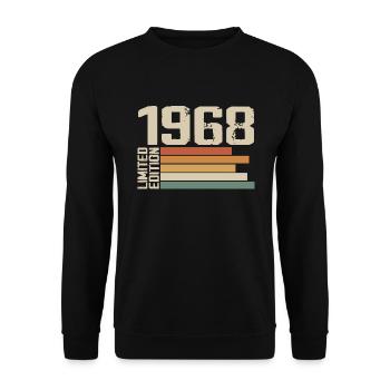 1968 Vintage - Retro 1968 Cadeau Anniversaire 1968 - Sweat-shirt Unisexe - noir - Devant - Alina (178cm) & Michal (187cm)