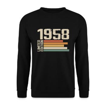 1958 Vintage - Retro 1958 Birthday Gift 1958 - Unisex Sweatshirt - black - Front - Alina (178cm) & Michal (187cm)