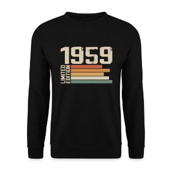 1959 Vintage - Retro 1959 Birthday Gift 1959 - Unisex Sweatshirt - black - Front - Alina (178cm) & Michal (187cm)