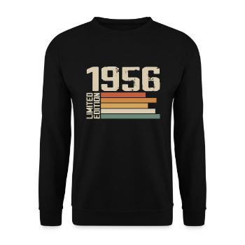 1956 Vintage - Retro 1956 Birthday Gift 1956 - Unisex Sweatshirt - black - Front - Alina (178cm) & Michal (187cm)