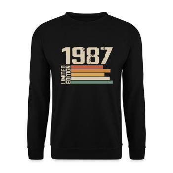 1987 Vintage - Retro 1987 Cadeau Anniversaire 1987 - Sweat-shirt Unisexe - noir - Devant - Alina (178cm) & Michal (187cm)