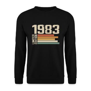 1983 Vintage - Retro 1983 Geburtstagsgeschenk 1983 - Unisex Pullover - Schwarz - Vorne - Alina (178cm) & Michal (187cm)