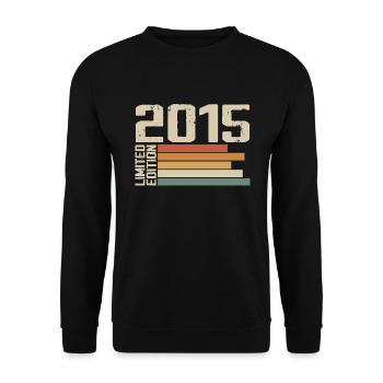 2015 Vintage - Retro 2015 Anniversary Gift 2015 - Unisex Sweatshirt - black - Front - Alina (178cm) & Michal (187cm)
