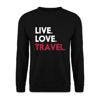 LIVE. LOVE. TRAVEL. - Sweat-shirt Unisexe - noir - Devant - Alina (178cm) & Michal (187cm)