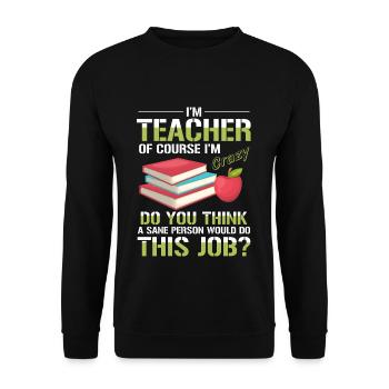 Enseignant - Sweat-shirt Unisexe - noir - Devant - Alina (178cm) & Michal (187cm)