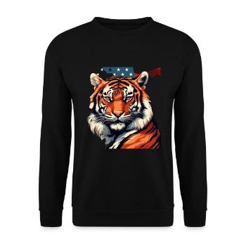 Tigre des États-Unis - Sweat-shirt Unisexe - noir - Devant - Alina (178cm) & Michal (187cm)