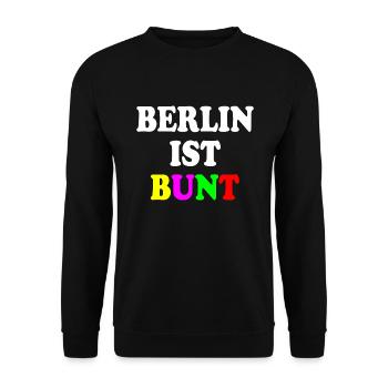 Berlin ist bunt - Unisex Pullover - Schwarz - Vorne - Alina (178cm) & Michal (187cm)