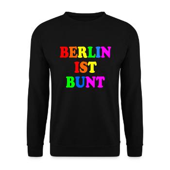 Berlin ist bunt - Unisex Pullover - Schwarz - Vorne - Alina (178cm) & Michal (187cm)