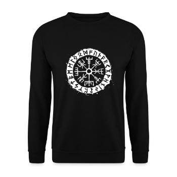Vegvisir Symbol Viking Compass vintage - Unisex Sweatshirt - black - Front - Alina (178cm) & Michal (187cm)