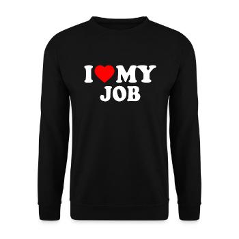 I love my job - Sweat-shirt Unisexe - noir - Devant - Alina (178cm) & Michal (187cm)