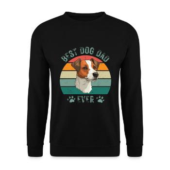 Jack Russel Terrier Chien Chiens Papa Fête des Pères Rétro - Sweat-shirt Unisexe - noir - Devant - Alina (178cm) & Michal (187cm)