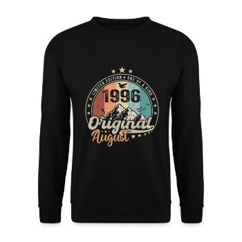 August 1996 Birthday Gift August 1996 Vintage - Unisex Sweatshirt - black - Front - Alina (178cm) & Michal (187cm)