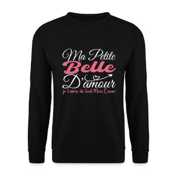 Schönes Liebesgeschenk, am besten schön Ich liebe dich - Unisex Pullover - Schwarz - Vorne - Alina (178cm) & Michal (187cm)