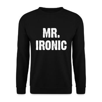 Mr. Ironic - Unisex Sweatshirt - black - Front - Alina (178cm) & Michal (187cm)
