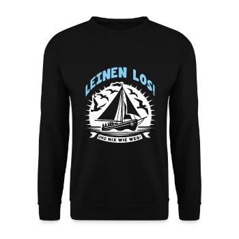 Leinen los und nichts wie weg! Wir legen ab! - Unisex Pullover - Schwarz - Vorne - Alina (178cm) & Michal (187cm)