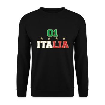 Italien, Italia, Italy, Logo, I Love Italy - Unisex Pullover - Schwarz - Vorne - Alina (178cm) & Michal (187cm)