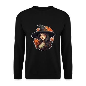 Halloween Witch 8 - Unisex Sweatshirt - black - Front - Alina (178cm) & Michal (187cm)