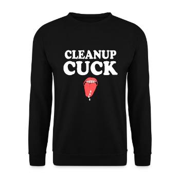 cleanup cuck - cuckold - Unisex Pullover - Schwarz - Vorne - Alina (178cm) & Michal (187cm)