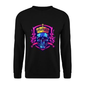 Couronne Squelette Roi - Sweat-shirt Unisexe - noir - Devant - Alina (178cm) & Michal (187cm)