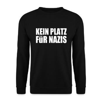 kein platz für nazis - Unisex Pullover - Schwarz - Vorne - Alina (178cm) & Michal (187cm)