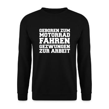 Motorrad Biker Motor Öl Highway speed - Unisex Pullover - Schwarz - Vorne - Alina (178cm) & Michal (187cm)