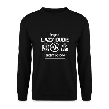 Original Lazy Dude lazy guy no desire - Unisex Sweatshirt - black - Front - Alina (178cm) & Michal (187cm)