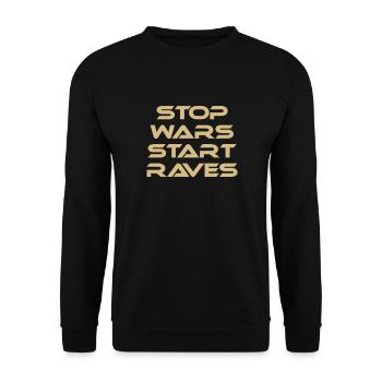 techno rave raver dj festival electro hardstyle - Unisex Pullover - Schwarz - Vorne - Alina (178cm) & Michal (187cm)