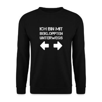 sprüche, lustige sprüche, lustige, humor, spruch, - Unisex Pullover - Schwarz - Vorne - Alina (178cm) & Michal (187cm)
