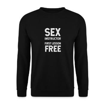 Sex versaut sprüche lustige sprüche humor Geschenk - Unisex Pullover - Schwarz - Vorne - Alina (178cm) & Michal (187cm)