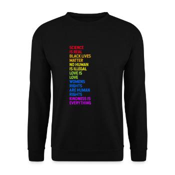 lgbtq, lgbt, gay pride, schwul, regenbogen, pride - Unisex Pullover - Schwarz - Vorne - Alina (178cm) & Michal (187cm)
