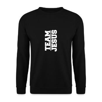 jesus christlich bibel Kreuz spruch Kirche gebet - Unisex Pullover - Schwarz - Vorne - Alina (178cm) & Michal (187cm)