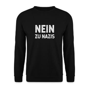 toleranz, geschenkidee, menschenrechte nazis - Unisex Pullover - Schwarz - Vorne - Alina (178cm) & Michal (187cm)