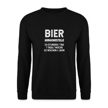 bier, saufen, alkohol, geschenkidee, sprüche - Unisex Pullover - Schwarz - Vorne - Alina (178cm) & Michal (187cm)