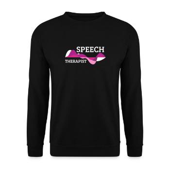Speech therapist listening language therapy medicine gift - Unisex Sweatshirt - black - Front - Alina (178cm) & Michal (187cm)