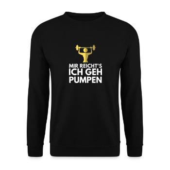 fitness training gym workout hantel geschenk - Unisex Pullover - Schwarz - Vorne - Alina (178cm) & Michal (187cm)