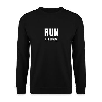 jesus christlich bibel Kreuz spruch Kirche gebet - Unisex Pullover - Schwarz - Vorne - Alina (178cm) & Michal (187cm)
