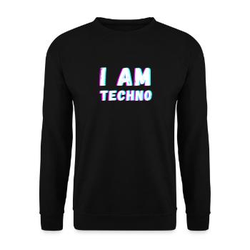 Techno Rave Trance Bass House music Geschenk - Unisex Pullover - Schwarz - Vorne - Alina (178cm) & Michal (187cm)