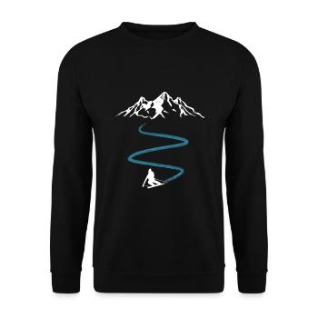 Ski Montagne Descente Alpes - Sweat-shirt Unisexe - noir - Devant - Alina (178cm) & Michal (187cm)