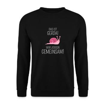 Schnecke Schneckentempo langsam joggen geschenk - Unisex Pullover - Schwarz - Vorne - Alina (178cm) & Michal (187cm)