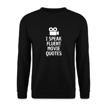 Filme Zitate Wissen schauspieler nerd geschenk - Unisex Pullover - Schwarz - Vorne - Alina (178cm) & Michal (187cm)