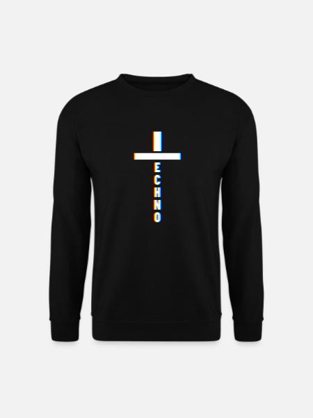 Techno Kreuz geschenk - Unisex Pullover - Schwarz