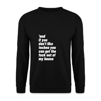 Techno Party DJ festival edm musique cadeau - Sweat-shirt Unisexe - noir - Devant - Alina (178cm) & Michal (187cm)