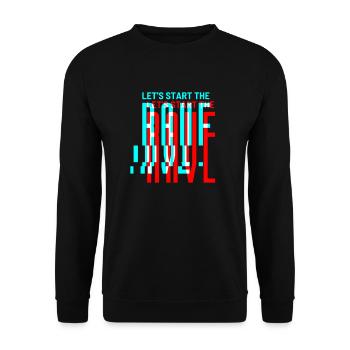 Rave Techno Raver music festival bass club party - Unisex Sweatshirt - black - Front - Alina (178cm) & Michal (187cm)