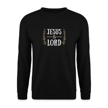 Jesus Christ Kirche Bibel geschenk kreuz religion - Unisex Pullover - Schwarz - Vorne - Alina (178cm) & Michal (187cm)