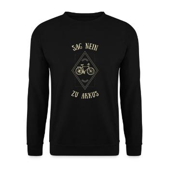 Fahrrad Akku Rad Natur radeln lustig humor - Unisex Pullover - Schwarz - Vorne - Alina (178cm) & Michal (187cm)